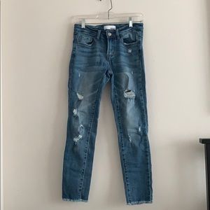 Vici Dolls Collection- Mid Rise Frayed Jeans